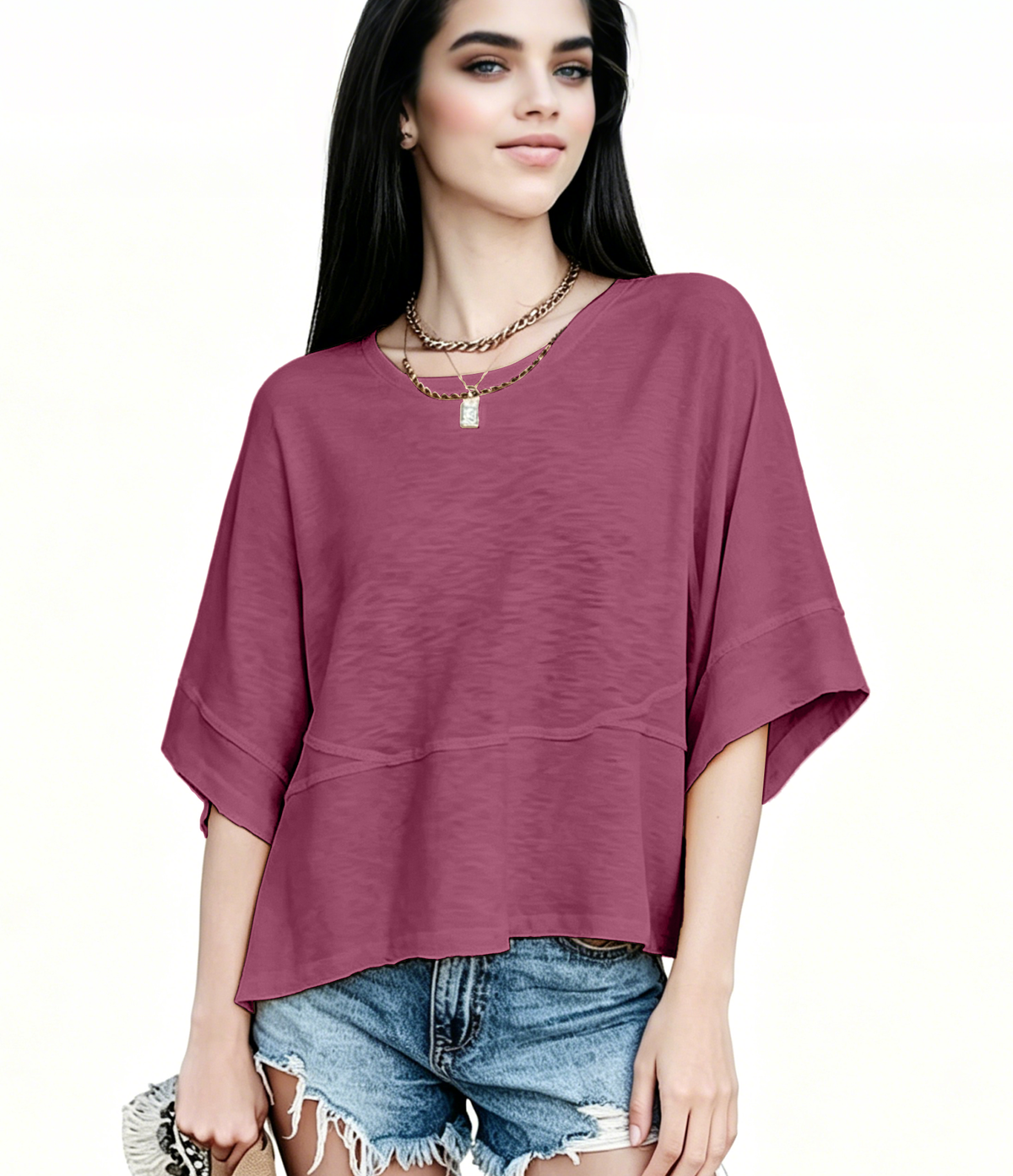 New Arrivals! ☀️ Women's Summer Casual Crewneck Batwing Top – Loose Fit, Cute & Breezy 🌸