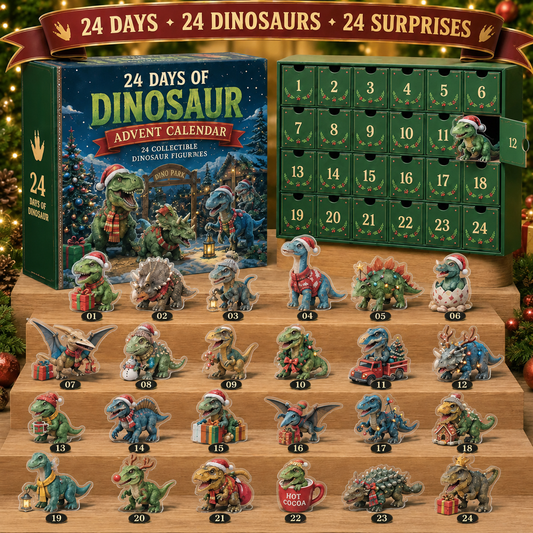 24 Days of Dinosaur Christmas Advent Calendar – 24 Collectible Dino Figurines & Holiday Surprises