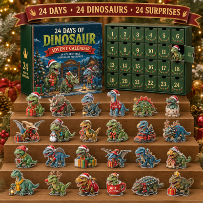 24 Days of Dinosaur Christmas Advent Calendar – 24 Collectible Dino Figurines & Holiday Surprises