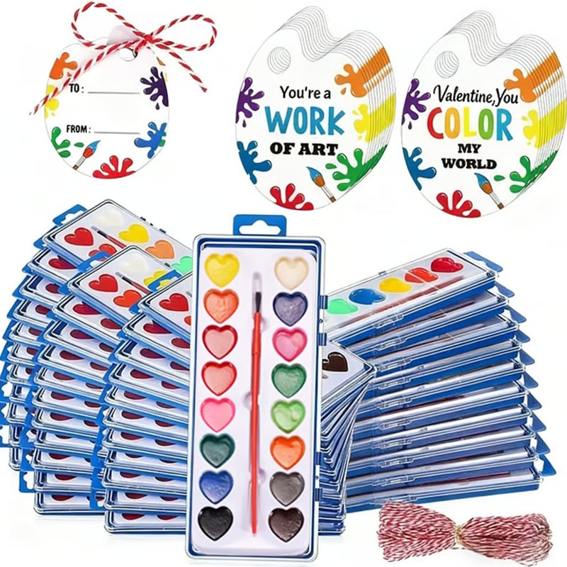 💖🎨Mini Watercolor Paint Set for Valentine's Day | Romantic Art Gift