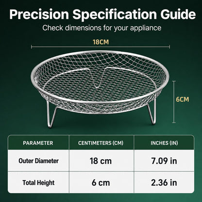 🔥Stainless steel air fryer rack with raised oil drain basket and multi-level mesh grill rack
