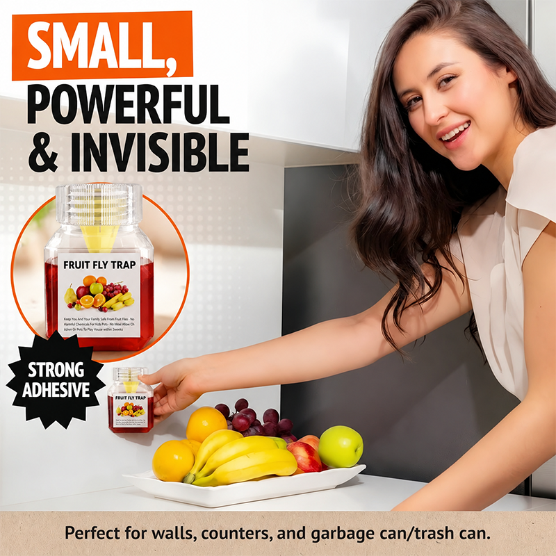 Ultra-Strong Fruit Fly Trap - User Friendly (Up to 3 Weeks per Bottle)