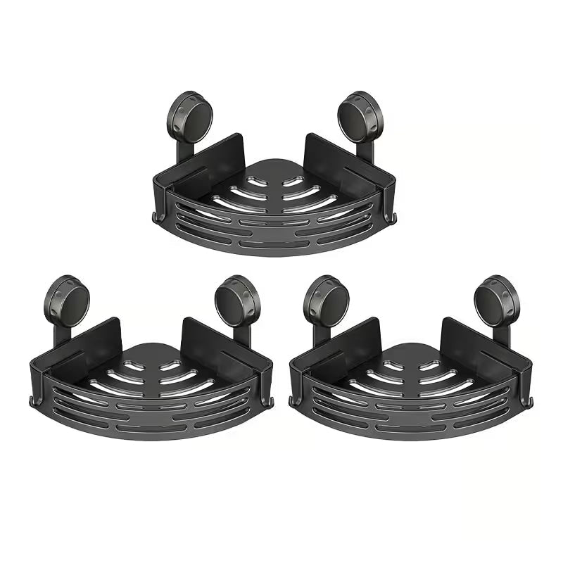 Triangle Suction Cup Shower Caddy ✨No Drill Wall Mount Bathroom Corner Storage Basket