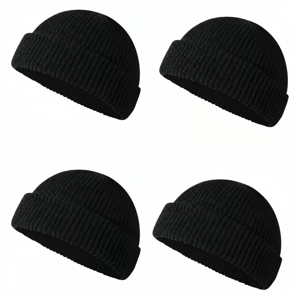Men's Solid Color Beanie Set