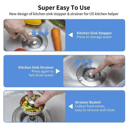 🔥🔥Upgraded 3 in 1 Kitchen Sink Drain Strainer