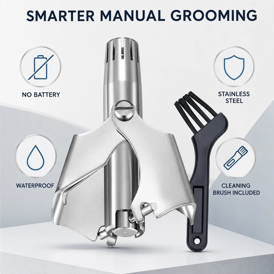 ✂️ Manual Nose Hair Trimmer – Precision Grooming. No Battery Needed.